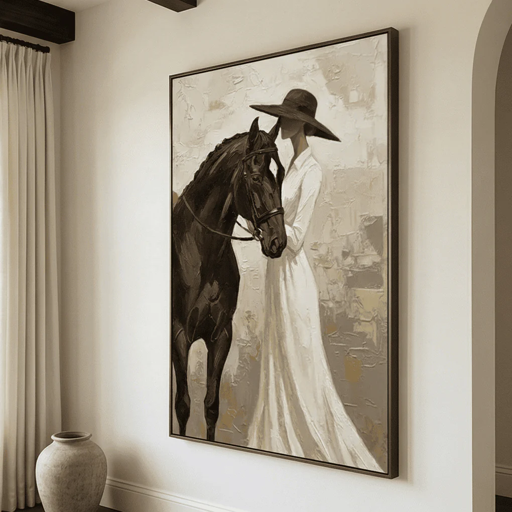 Girl Steed - Vintage Art