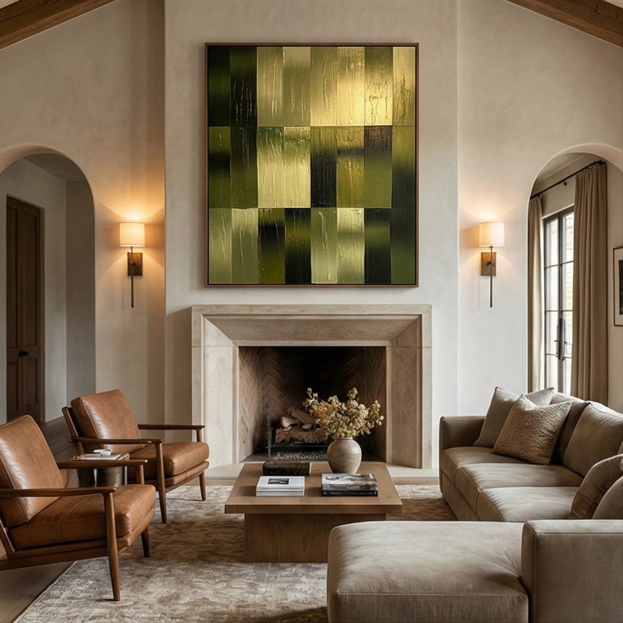 Flowing Green - Texture Wall Art