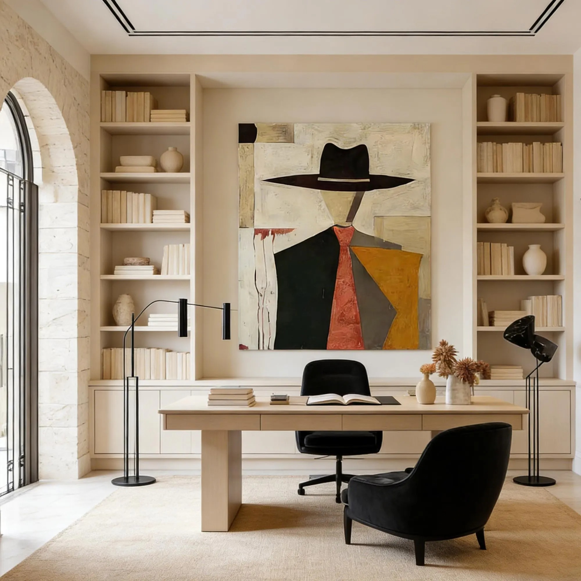 Abstract Gentleman In Hat Portrait