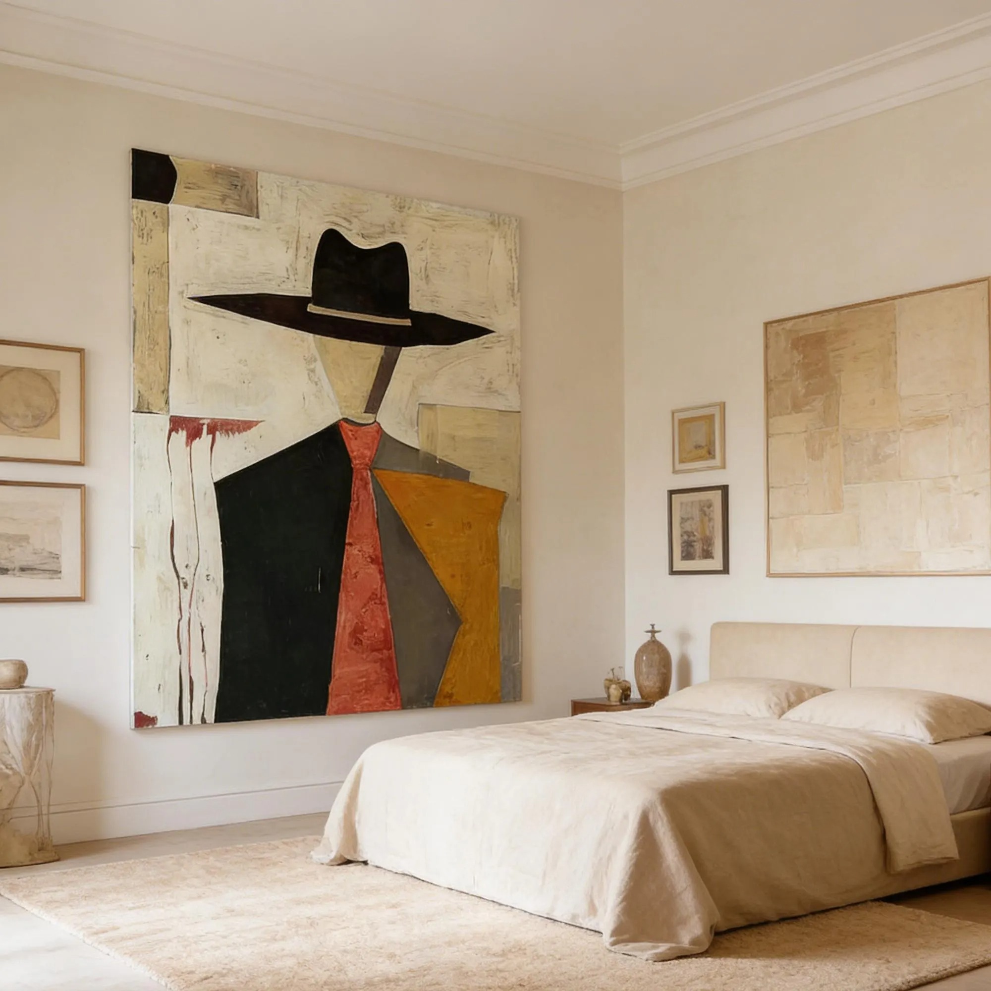 Abstract Gentleman In Hat Portrait