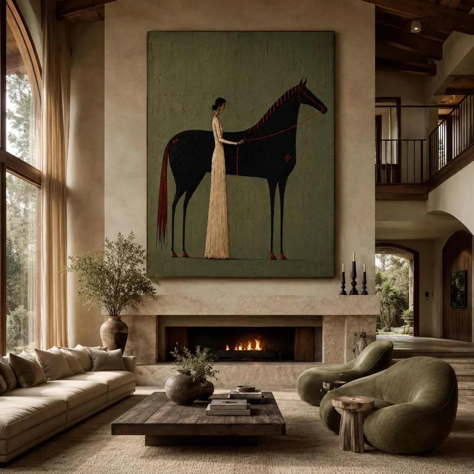 Quiet Elegance Woman and Horse Painting