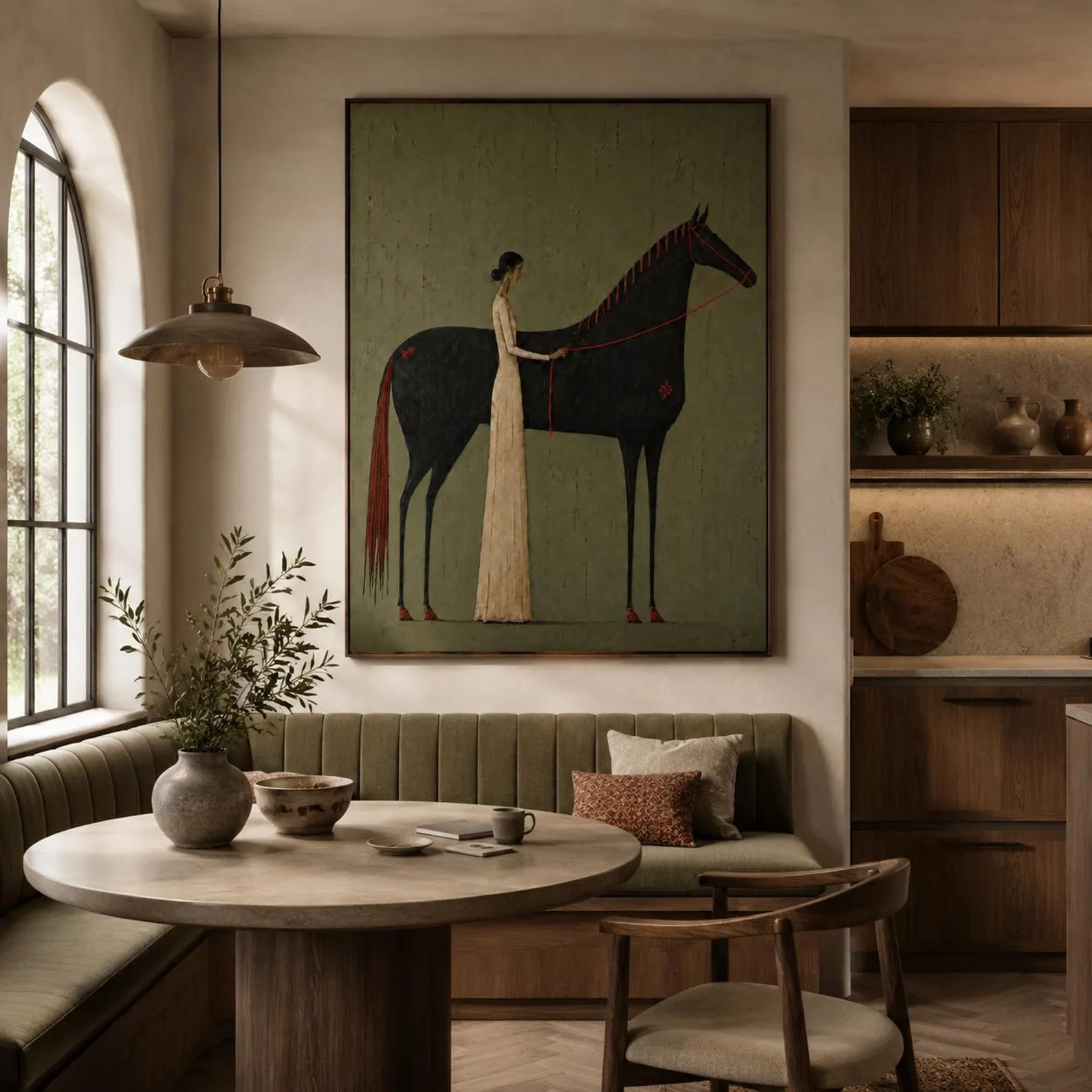 Quiet Elegance Woman and Horse Painting