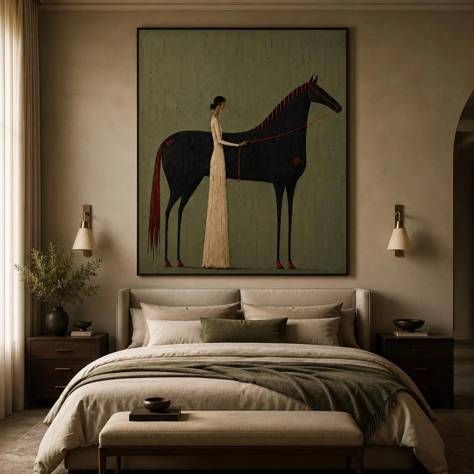 Quiet Elegance Woman and Horse Painting