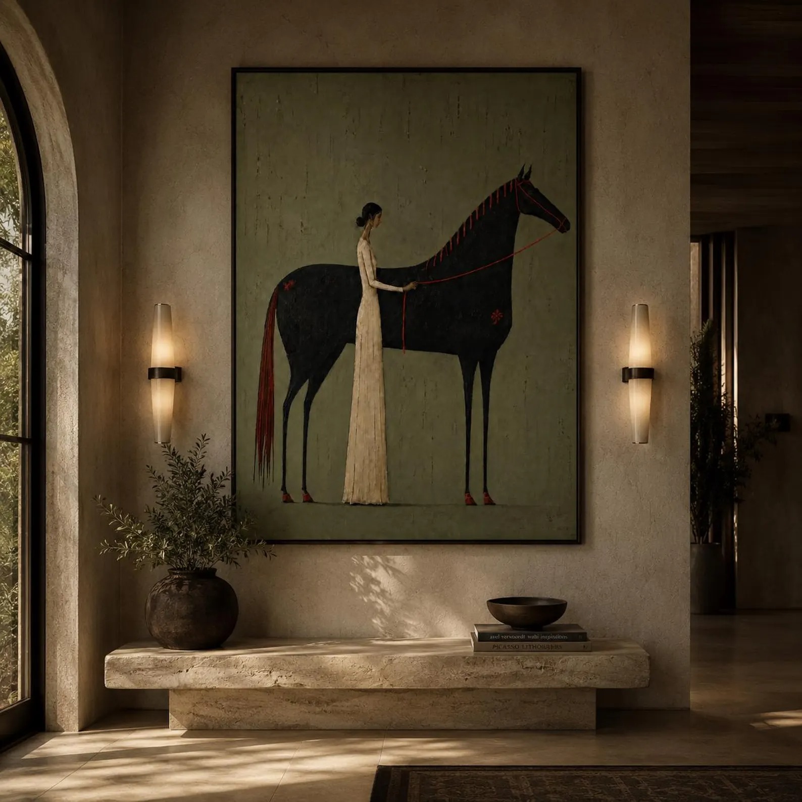 Quiet Elegance Woman and Horse Painting