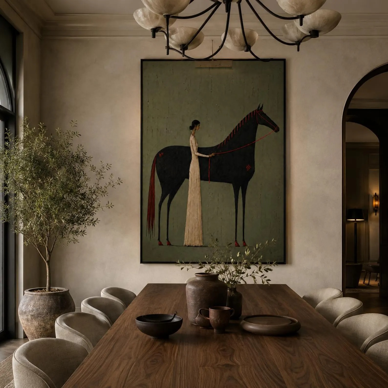 Quiet Elegance Woman and Horse Painting