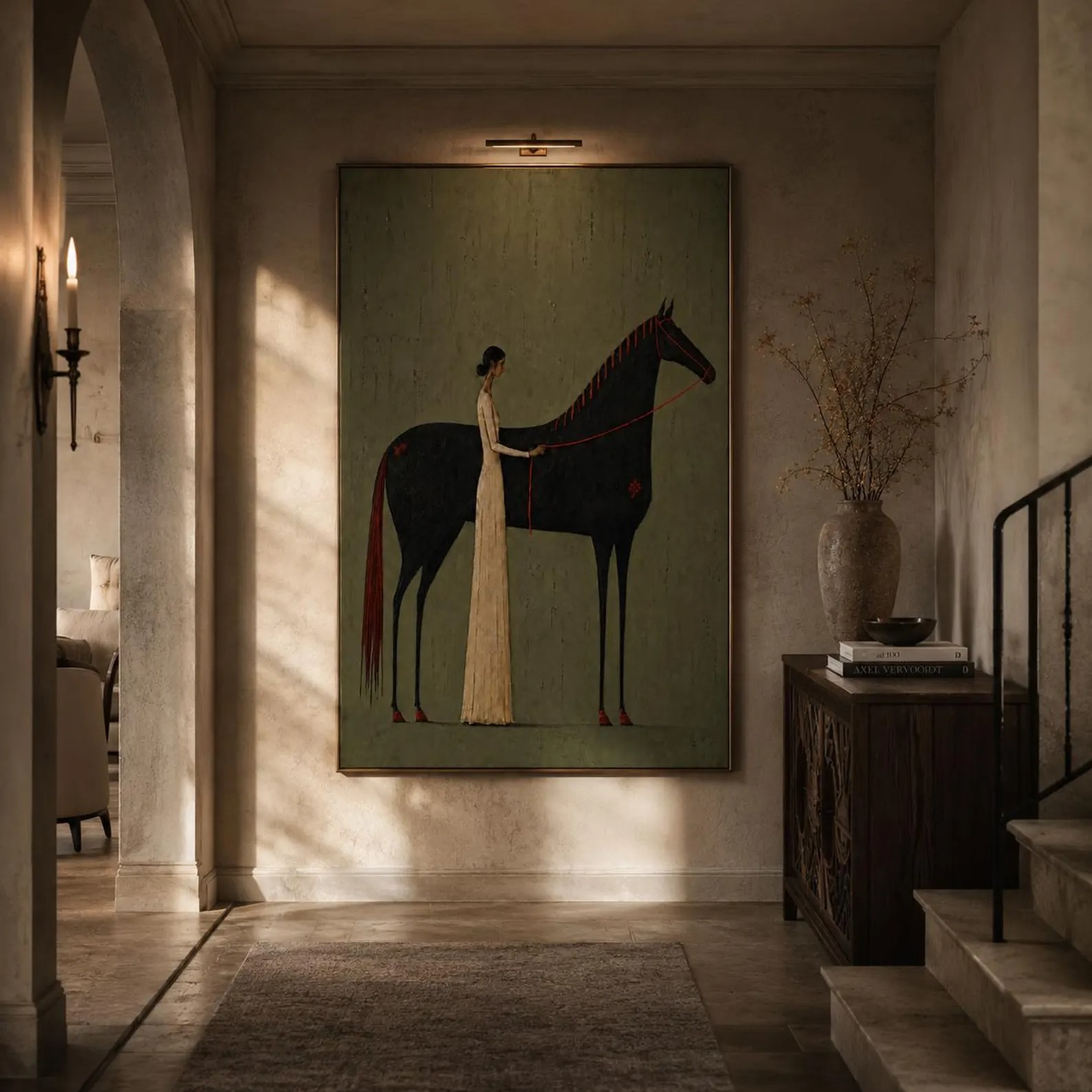 Quiet Elegance Woman and Horse Painting