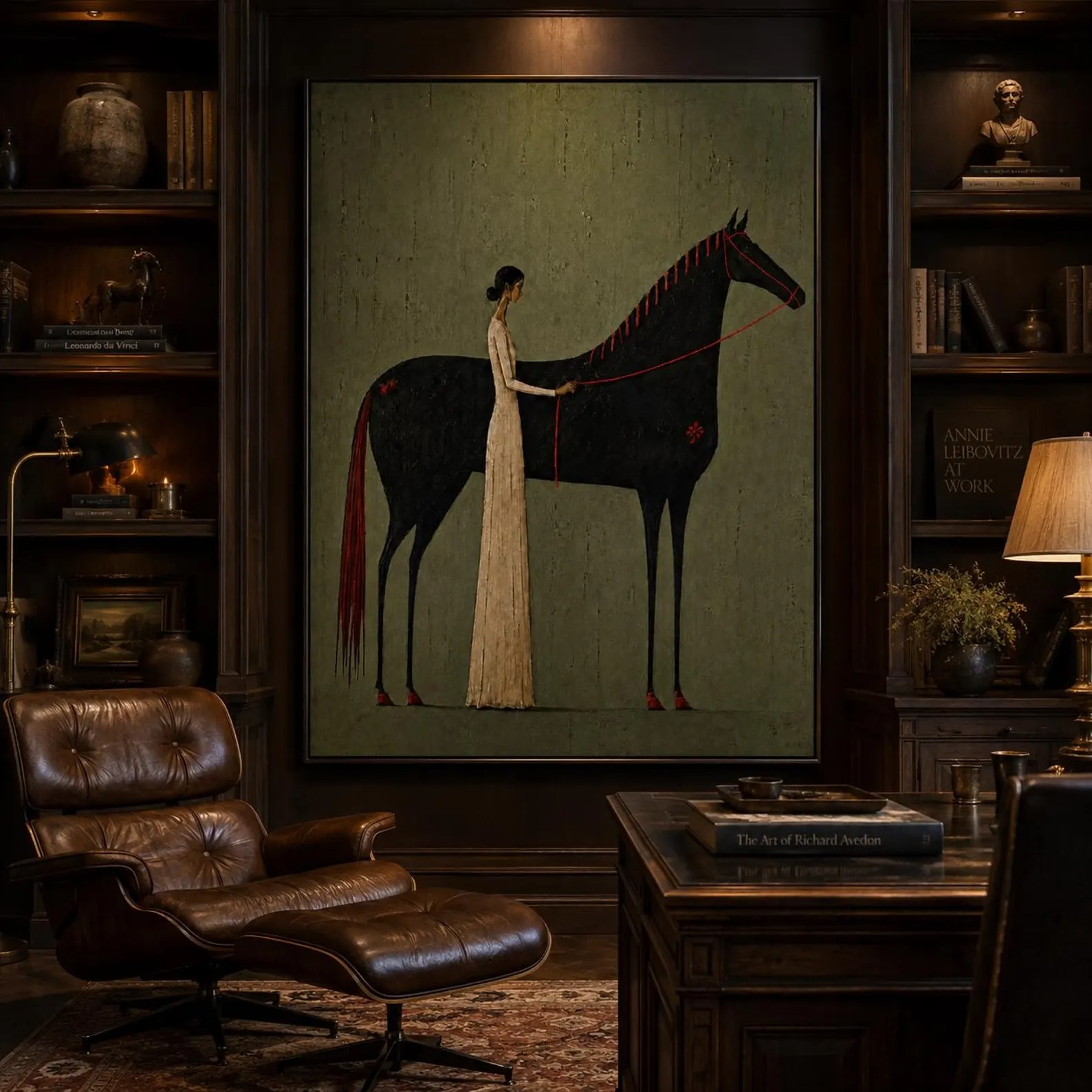 Quiet Elegance Woman and Horse Painting