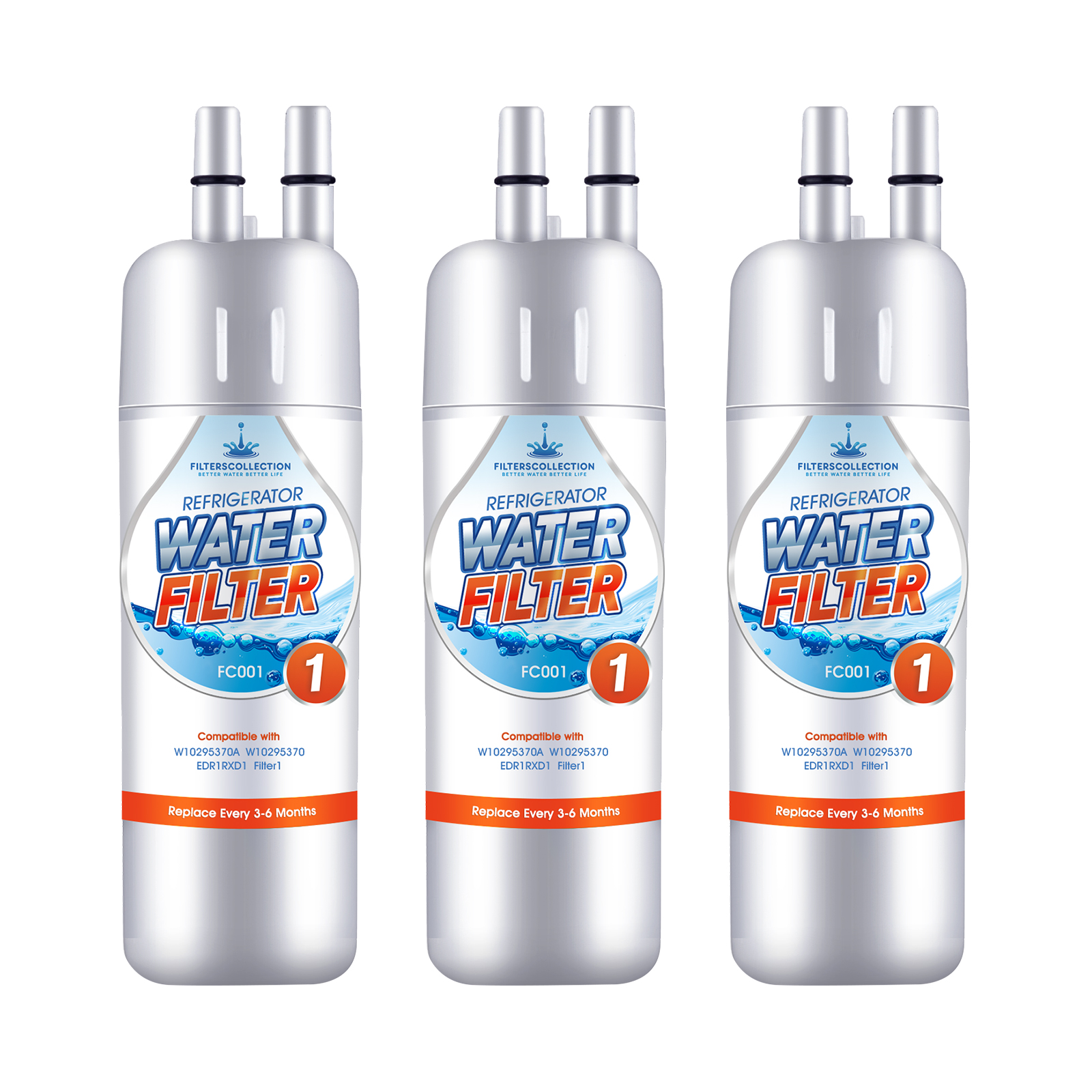 Replacement Refrigerator Water Filter for Edr1rxd1 W10295370a P8rfwb2l 9081 Filter 1 Whr1rxd1 W11602565 3 Packs