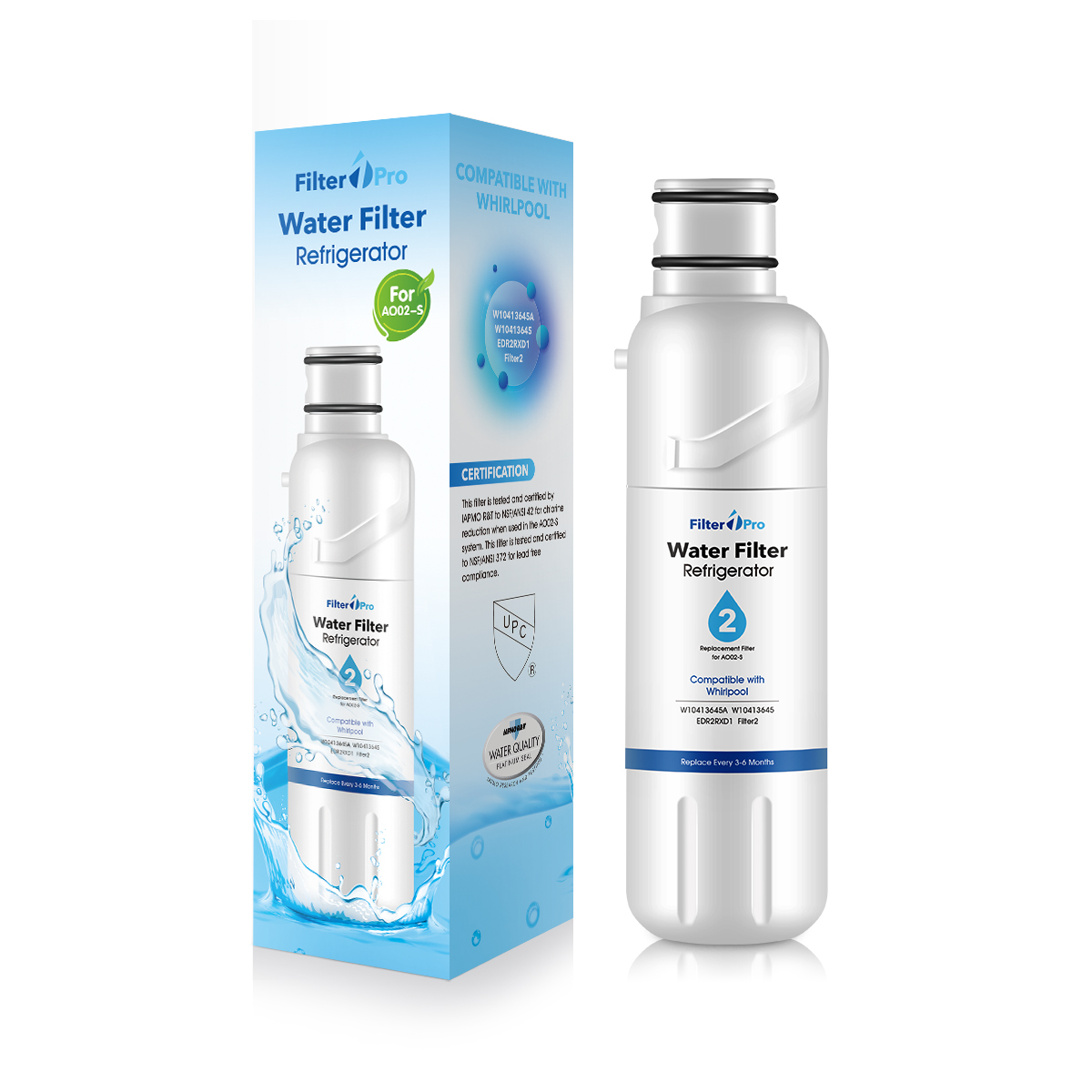 Replacement Refrigerator Water Filters for Edr2rxd1 W10413645a P9rfwb2l Gp002 AO02