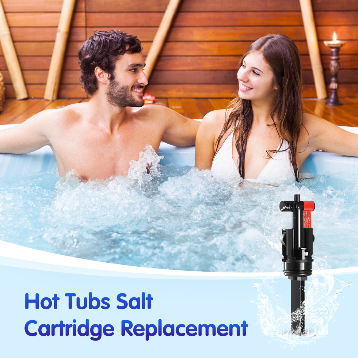 Hot Springs Salt Cartridge Fresh Water Compatible with Hot Springs Hot Tubs, Limelight, Caldera Paradise & Utopia, Freshwater Replacement Salt Cartridge System