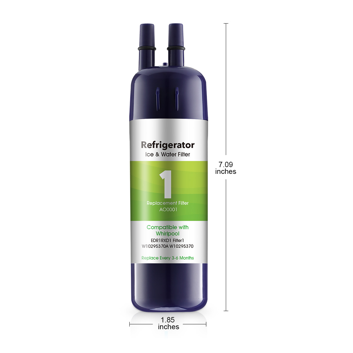 AO01 Replacement Refrigerator Water Filter for EDR1-RXD1 W11602565 W10295370A P8RFWB2L 9081 Filter 1 Whr1rxd1
