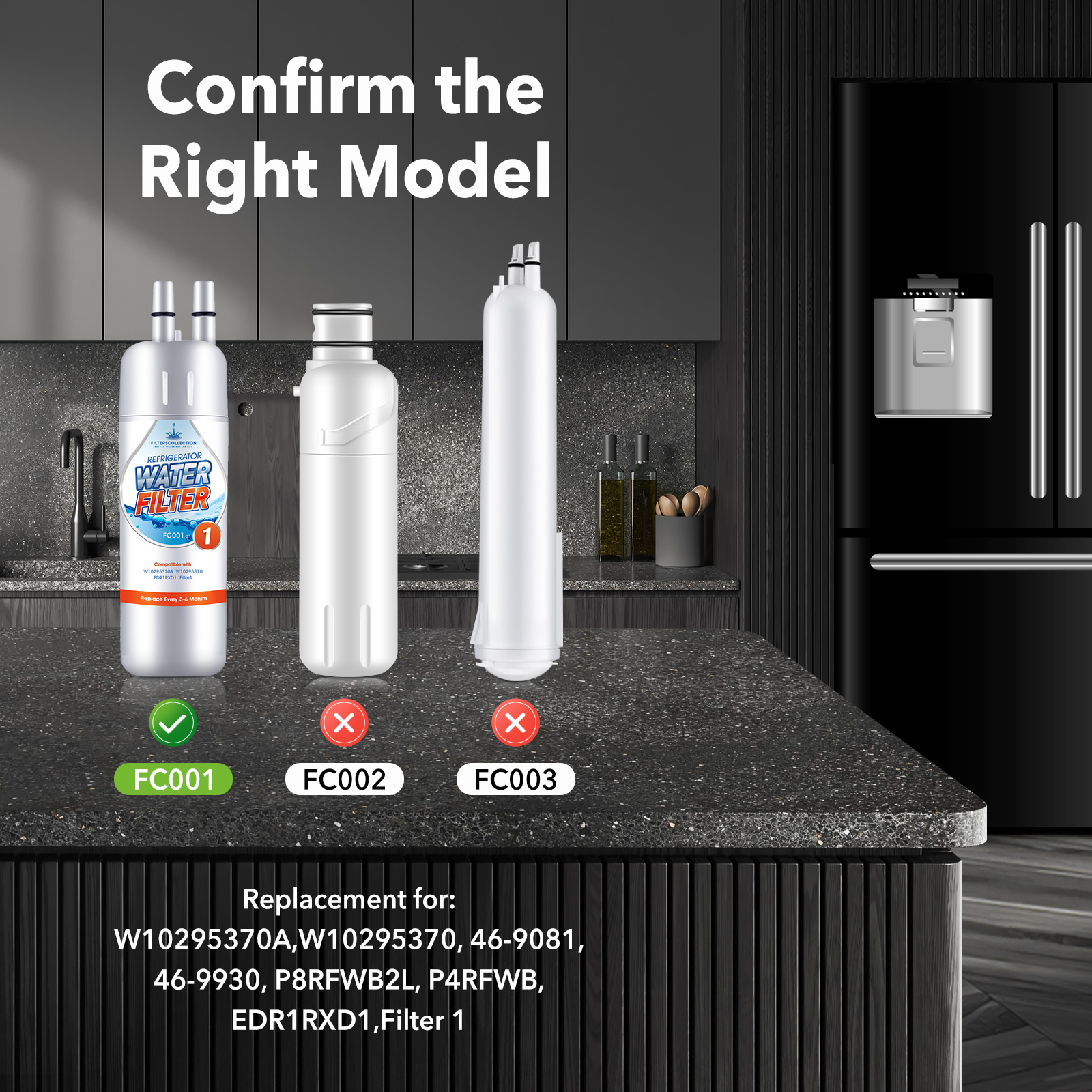 Refrigerator Water Filter for Edr1rxd1 W11602565 P4rfwb W10295370a 6 Packs by Filterscollection