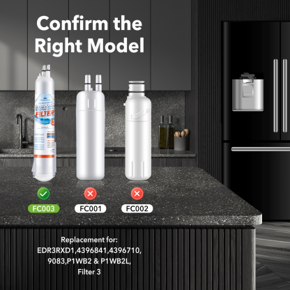 Edr3rxd1 Replacement Refrigerator Water Filter for RFC3800A 4396710 W10186667 3 Packs