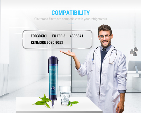EDR3RXD1 Replacement Refrigerator Water Filter 3 for Ed2dhexwqoo Filter 3 4396841 9083 4396710 RF05 2 Packs