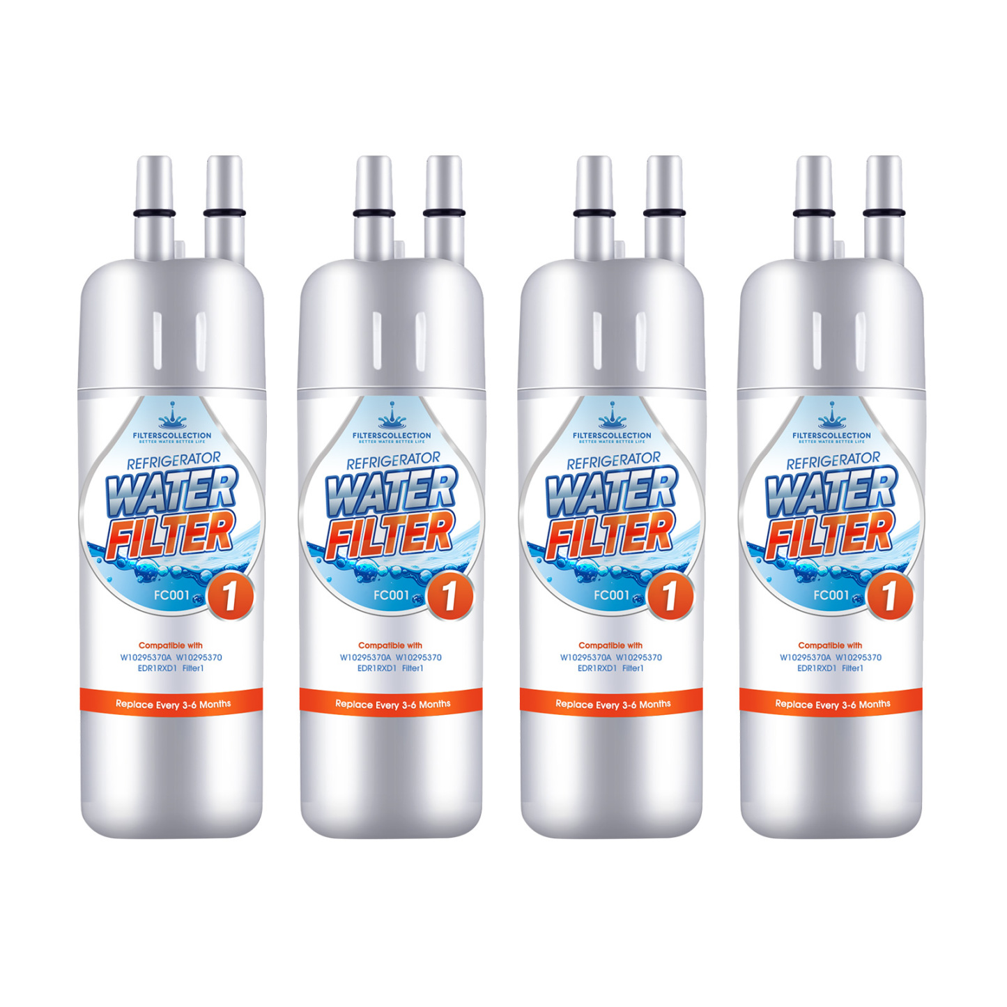 Refrigerator Water Filter for Edr1rxd1 W11602565 P4rfwb W10295370a 6 Packs by Filterscollection