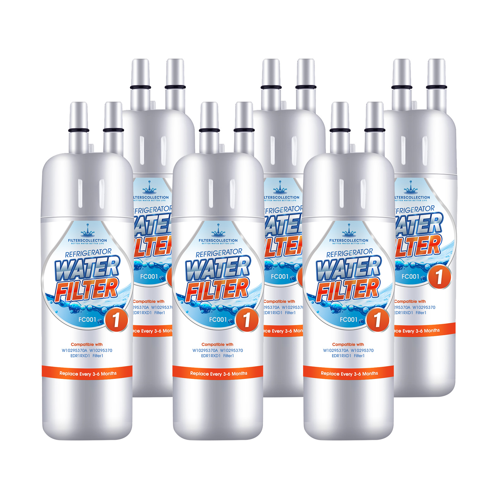 Refrigerator Water Filter for Edr1rxd1 W11602565 P4rfwb W10295370a 6 Packs by Filterscollection