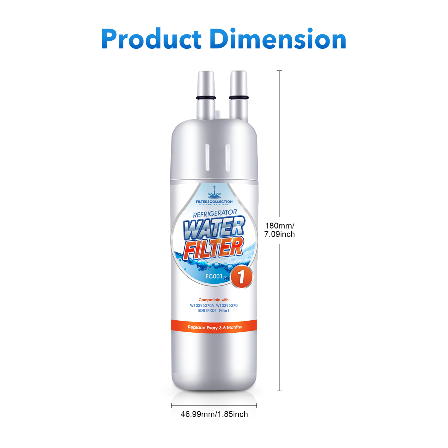 Refrigerator Water Filter 1 for Edr1rxd1 P8rfwb2l P4rfwb by Filterscollection