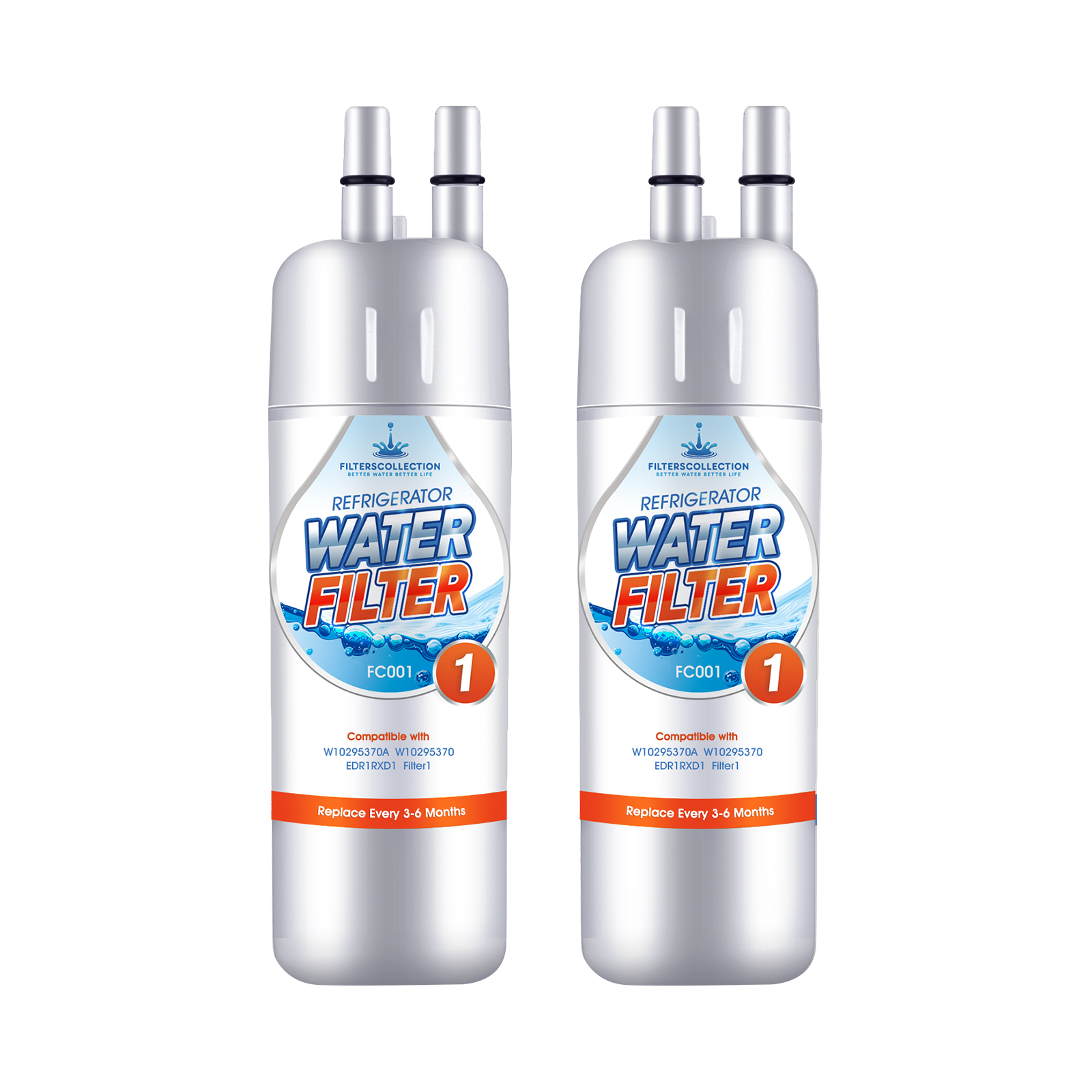 Refrigerator Water Filter 1 for Edr1rxd1 P4rfwb P8wb2l W11602565 Water Filter 2 Packs