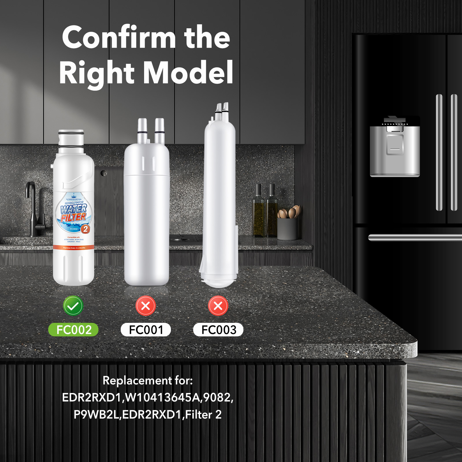 Water Filter 2 W10413645a EDR2RXD1 Replacement Refrigerator Water Filter 2 by Filterscollection 3 Packs