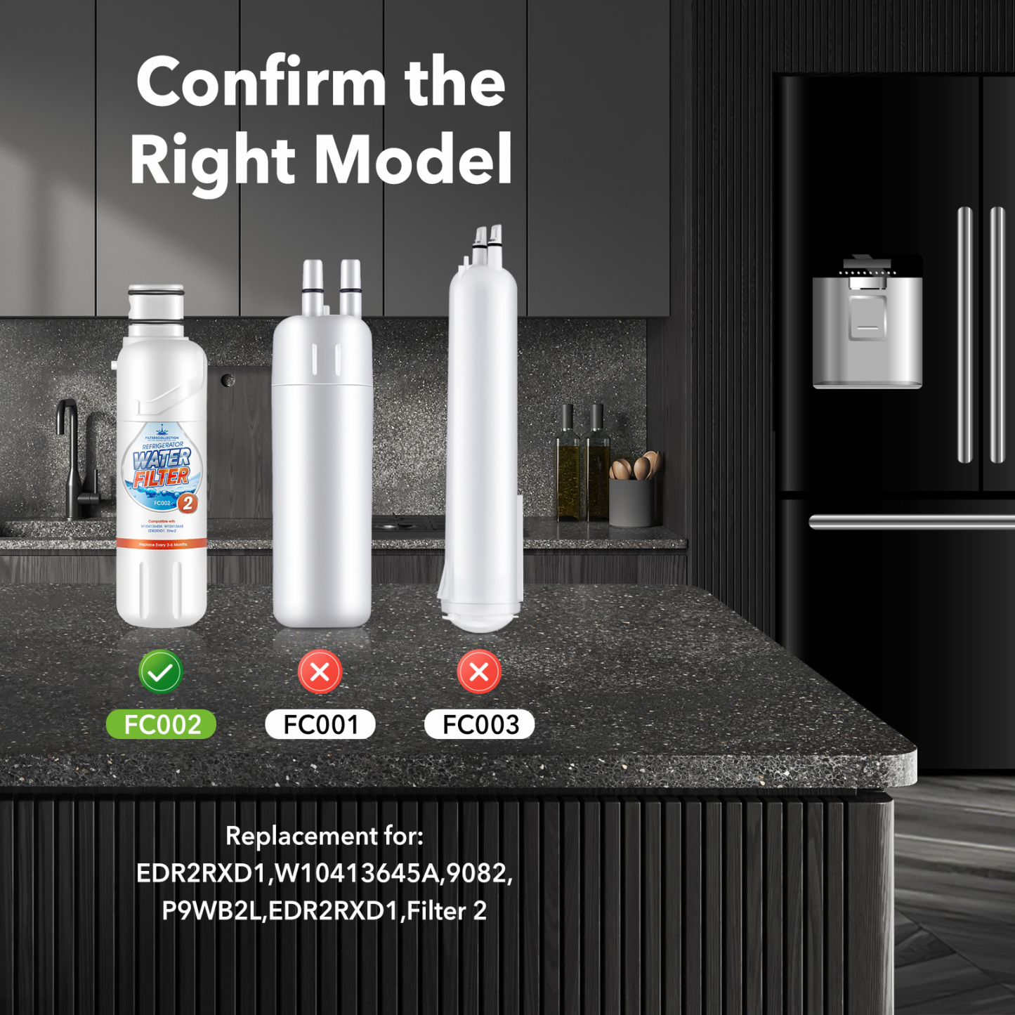 Water Filter 2 W10413645a EDR2RXD1 Replacement Refrigerator Water Filter 2 by Filterscollection 3 Packs