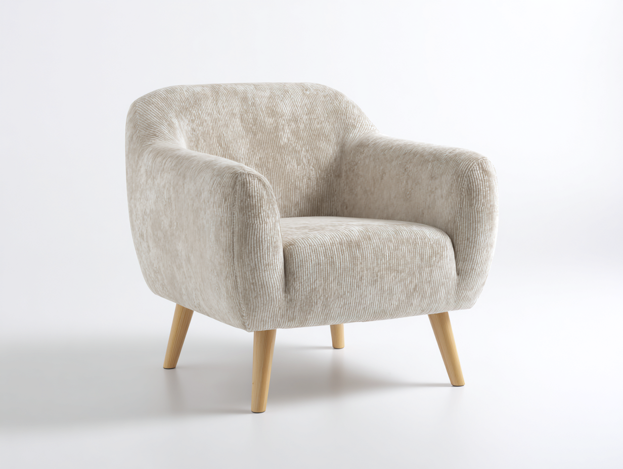 Sillón de tela 78x75x82 cm - beige/color natural - para sala de estar - diseño moderno