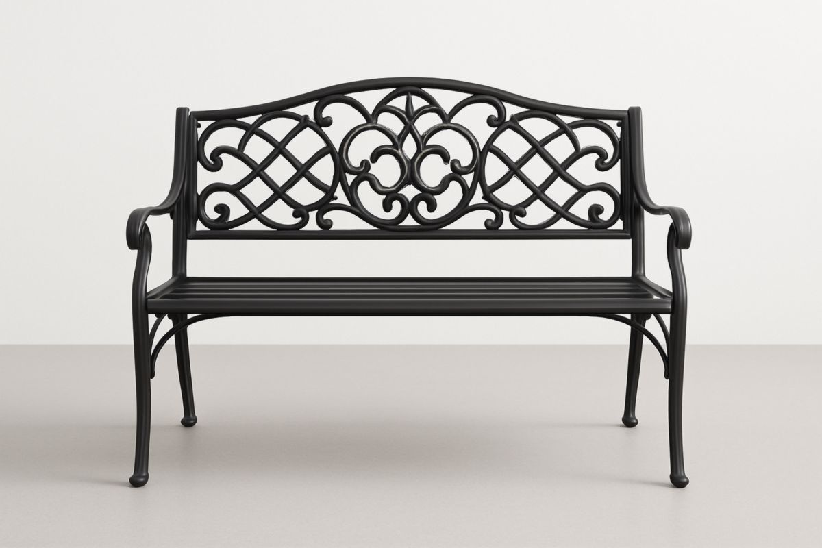 Panchina da Giardino in Metallo Nero