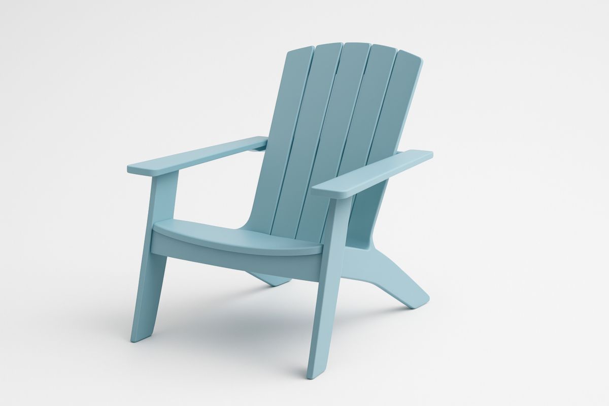 Poltrona Adirondack per Esterni in Plastica Azzurra