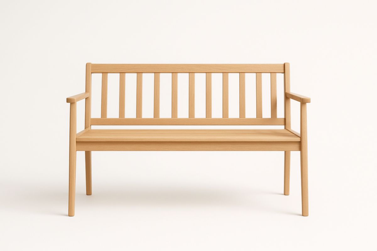 Panchina da giardino in legno massello 120x60x85 cm