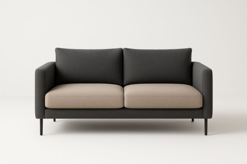 Divano a due posti in tessuto con struttura in acciaio 200x90x85 cm