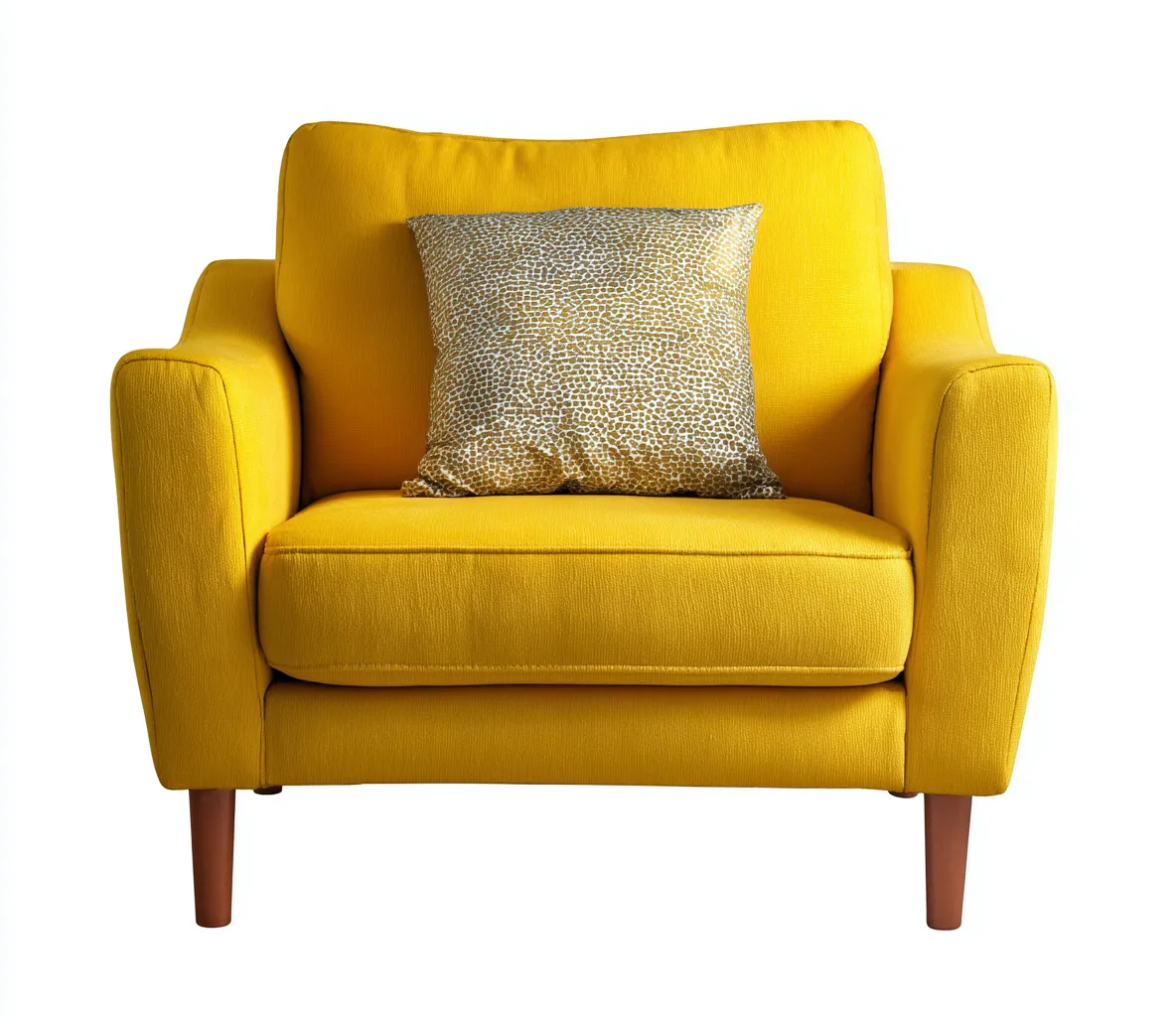 Sillón tapizado de tela - 78x80x85 cm - amarillo - para salón - estilo moderno