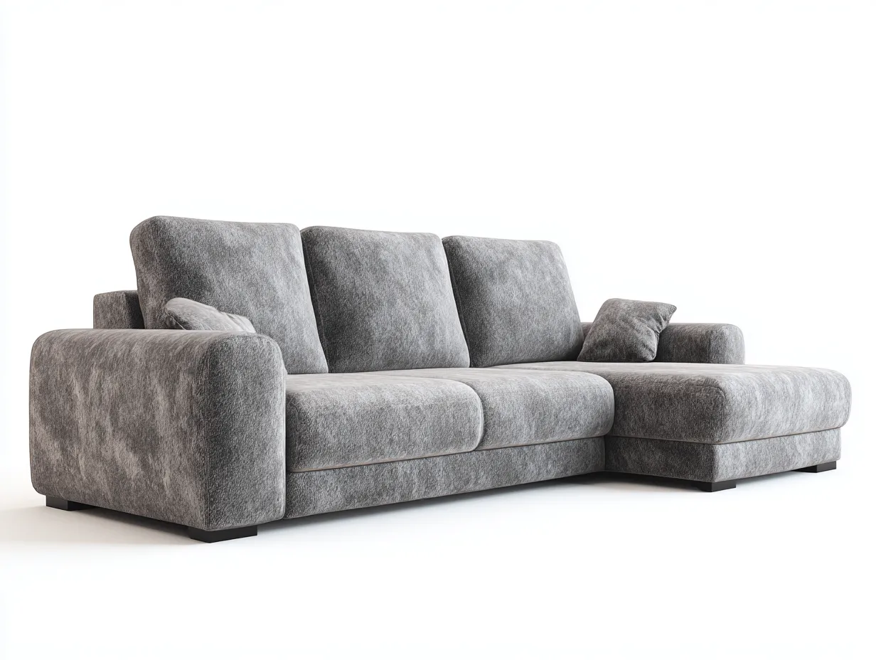 Sofá rinconera tapizado en tela 280x170x90 cm - gris - apto para salón - diseño moderno