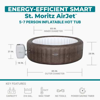 🎄Today's Special Value🎁Bali by Bestway 5-7 Person EnergySense Inflatable Hot Tub