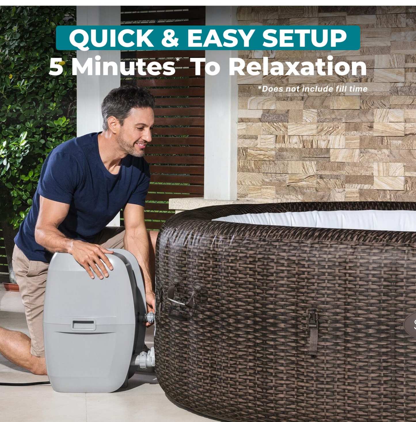 🎄Today's Special Value🎁Bali by Bestway 5-7 Person EnergySense Inflatable Hot Tub