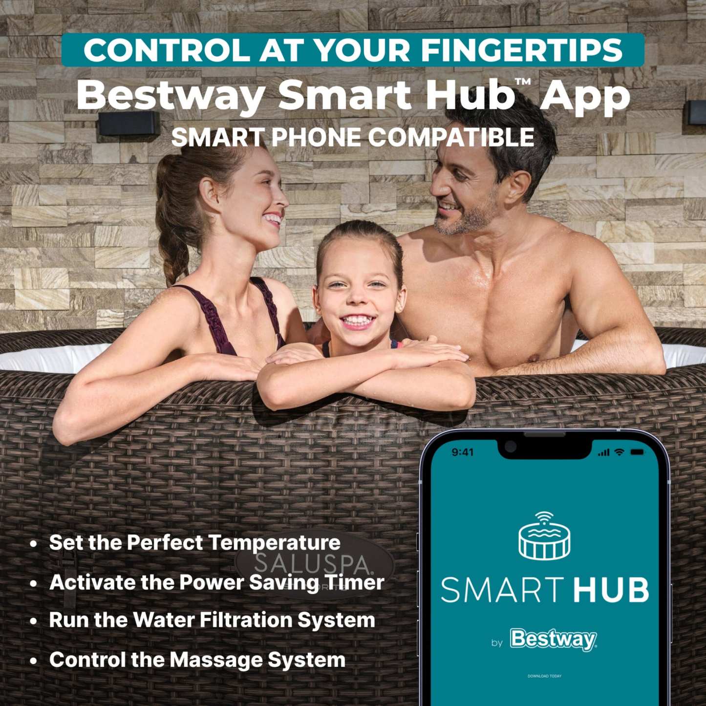 🎄Today's Special Value🎁Bali by Bestway 5-7 Person EnergySense Inflatable Hot Tub