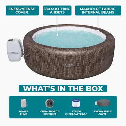🎄Today's Special Value🎁Bali by Bestway 5-7 Person EnergySense Inflatable Hot Tub