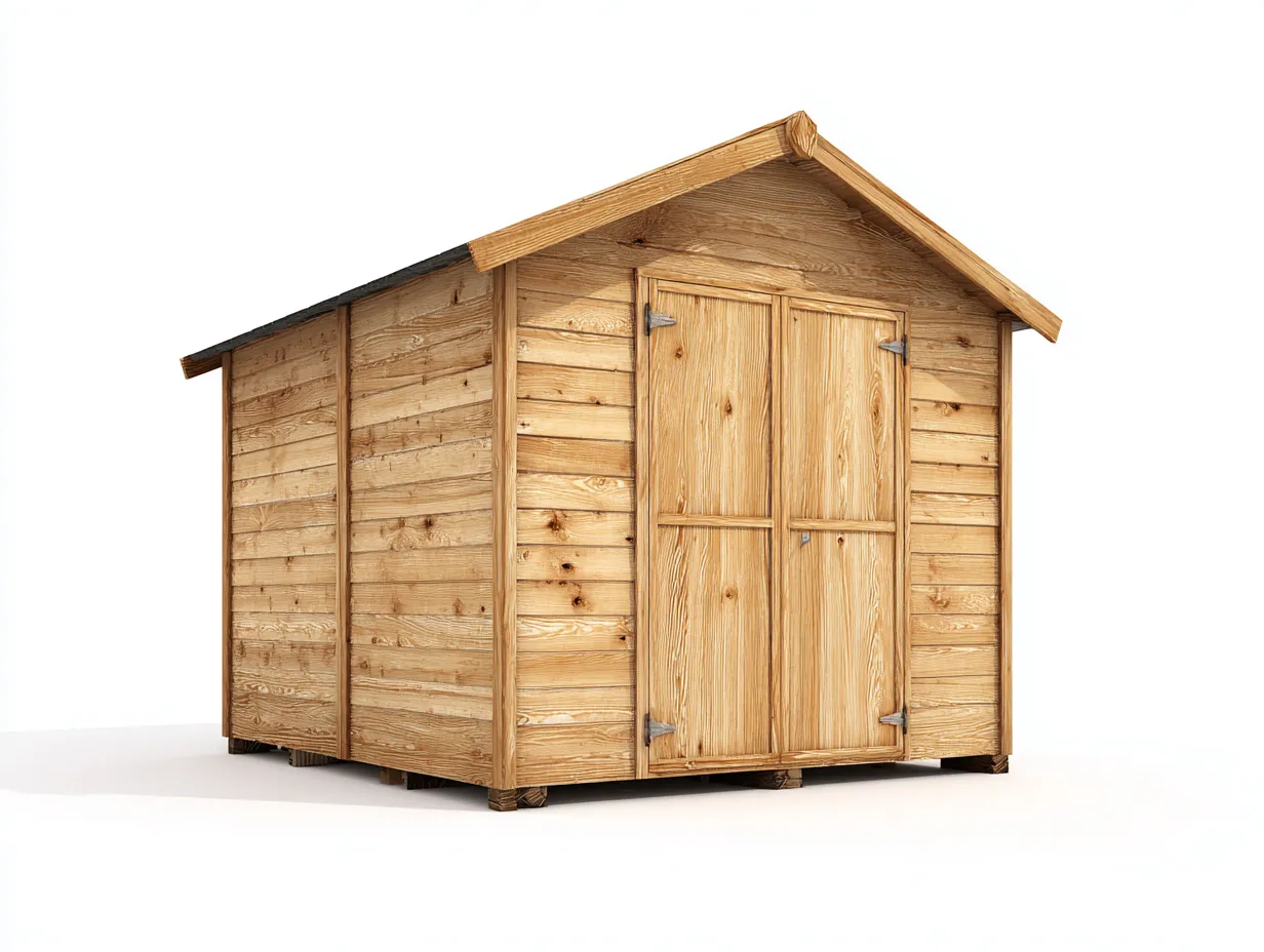 Casetta da giardino in legno 320x220x230 cm - naturale - per esterno - design funzionale-Homelyive