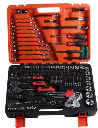 Kit di Riparazione Automatica 121 Pezzi Manicotto a cricchetto Set di filtri esagonali per Manutenzione Automatica Set di Strumenti per Portafoglio di Manutenzione Set di Strumenti-Homelyive