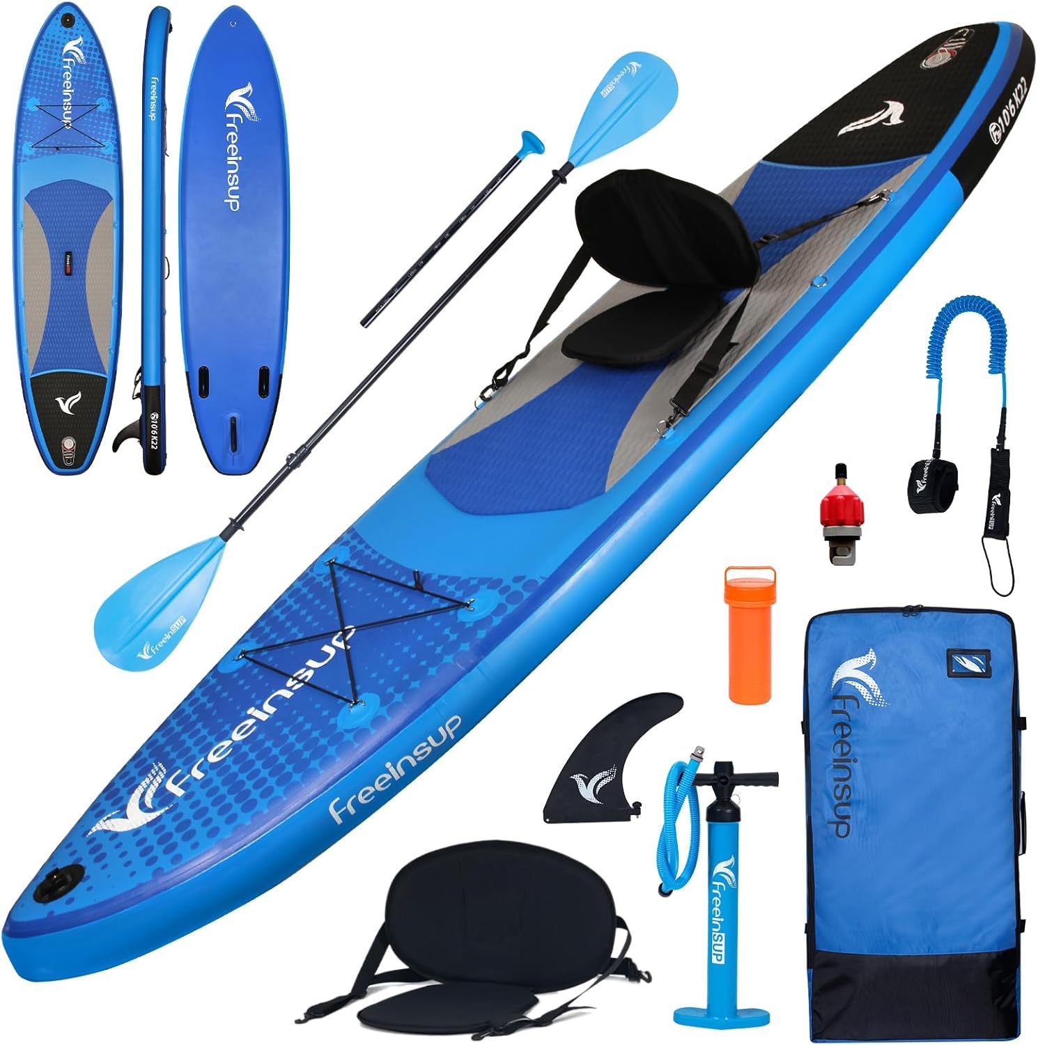 freein Tavola da SUP gonfiabile da 15,2 cm di spessore, tutti gli accessori, varie misure 3,2 m, 3,2 m, 3,4 m, 3,4 m, 3,4 m, 3,4 m-Homelyive