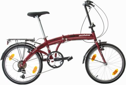 Multibrand Folding 20 pouces, Velo pliant moderne, 6 vitesses, frein V-brake, Garde-boue, Sonnette, Porte-velos, pour adultes et adolescents, convient de 155 cm a 185 cm-Homelyive