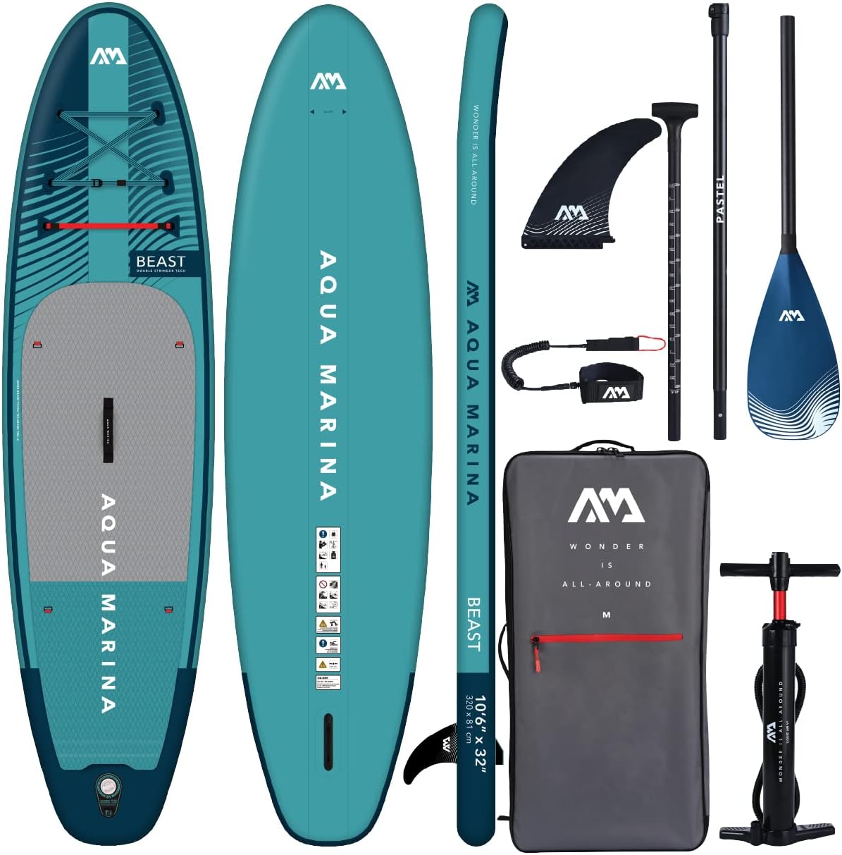 Aqua Marina BEAST - Tavola gonfiabile per stand up paddle iSUP , 320 cm di lunghezza-Homelyive