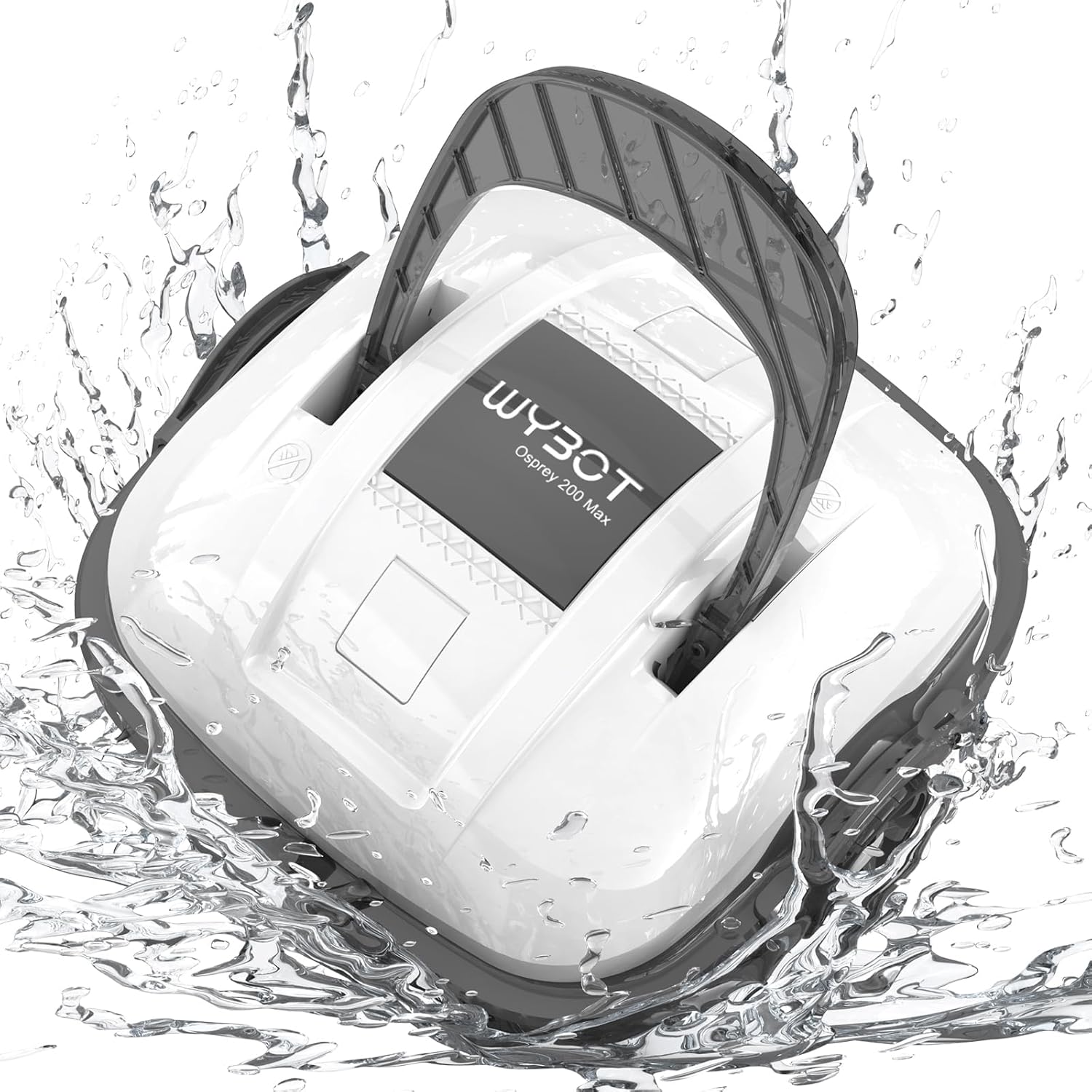 WYBOT Robot Piscina Fuori Terra per Piscina da 80m2, Robottino Pulitore con Doppia Motricita e Parcheggio Autonomo - Robot Piscina Pulitore Senza Fili con Batteria Autonomia 100 Min Bianco-Homelyive