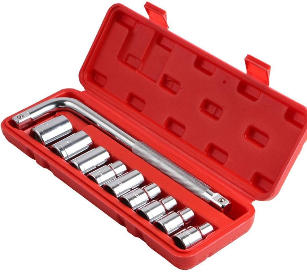 Chiavi in Acciaio al Cromo vanadio Set da 10 Pezzi Chiave a Tubo per Riparazione Auto Strumento Combinato per Manutenzione Automatica con Kit di Attrezzi per Riparazione Auto Set di Attrezzi Kit-Homelyive