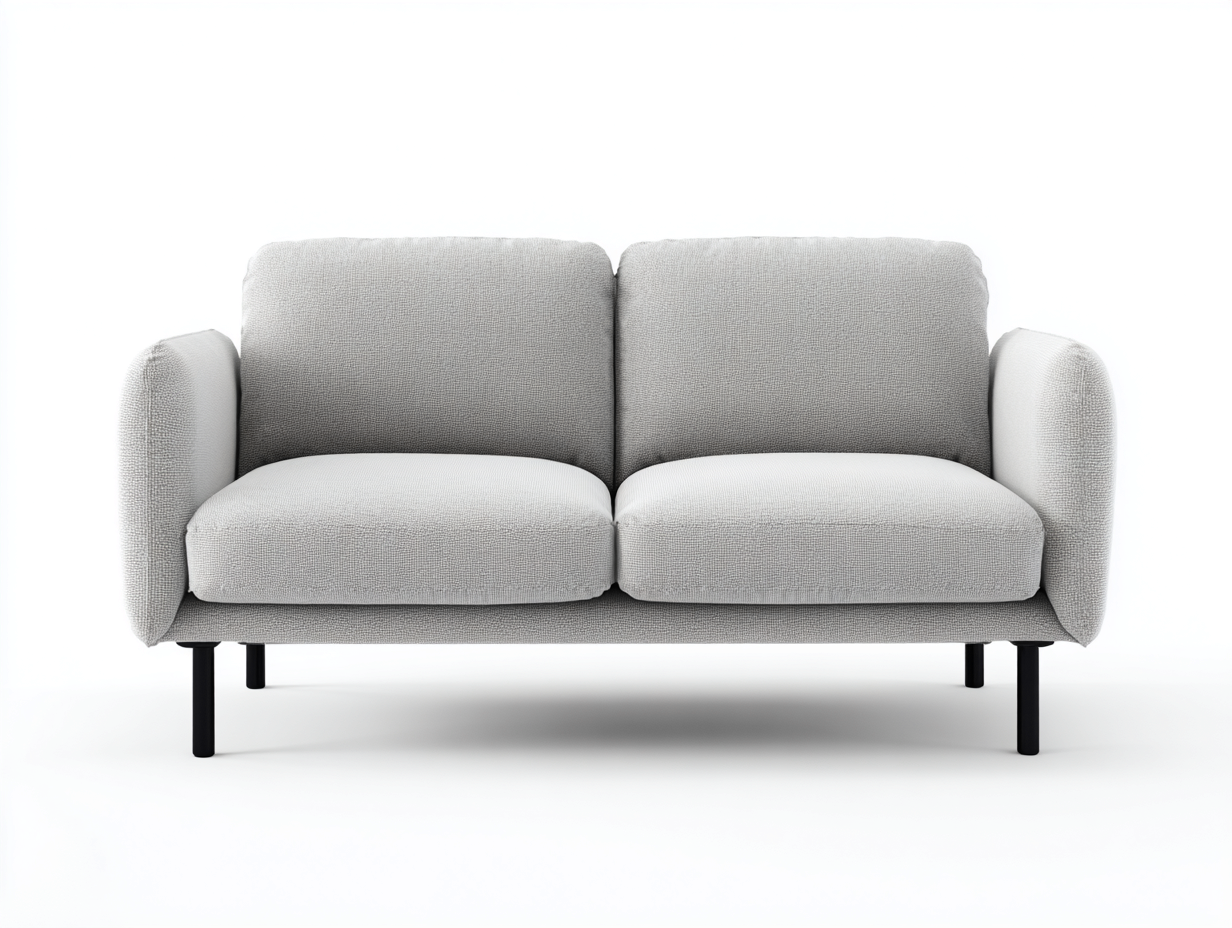 Divano 2 posti - tessuto - 160x85x82 cm - grigio chiaro/nero - per soggiorno - design moderno-Homelyive