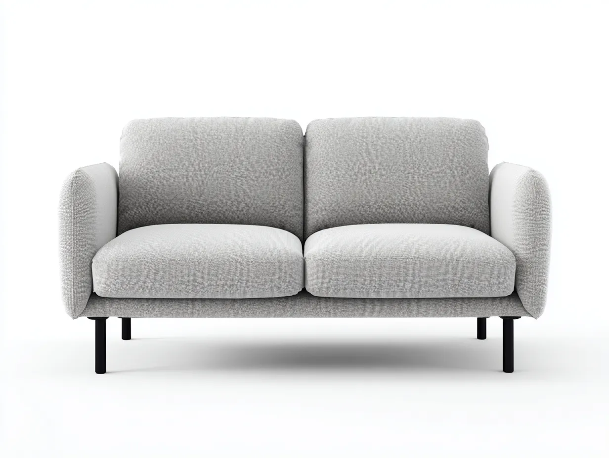 Divano 2 posti - tessuto - 160x85x82 cm - grigio chiaro/nero - per soggiorno - design moderno-Homelyive