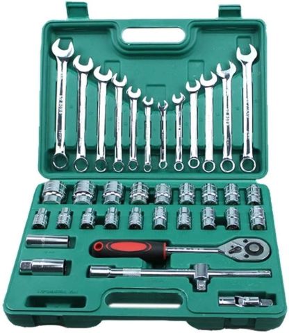 Set di cacciaviti per utensili manuali 37pcs Riparazione auto Chiave dinamometrica Strumento combinato Set di strumenti Meccanica Kit di utensili manuali Chiave a bussola a cricchetto Kit di str-Homelyive