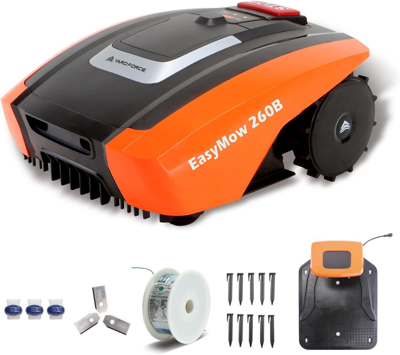 YARD FORCE EasyMow 260B Robot tosaerba fino a 260 mq, robot tosaerba a guida autonoma, facile da usare, controllo Bluetooth e app, fino a pendenze 30 percento, batteria agli ioni di litio da 20 V 2,0 Ah-Homelyive