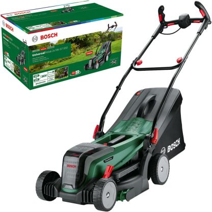 Bosch Tagliaerba Tosaerba a batteria UniversalRotak 2x18V-37-550 fino a 500 m2 con 2 batterie da 4,0 Ah 18 Volt System larghezza di taglio: 37 cm senza batterie-Homelyive