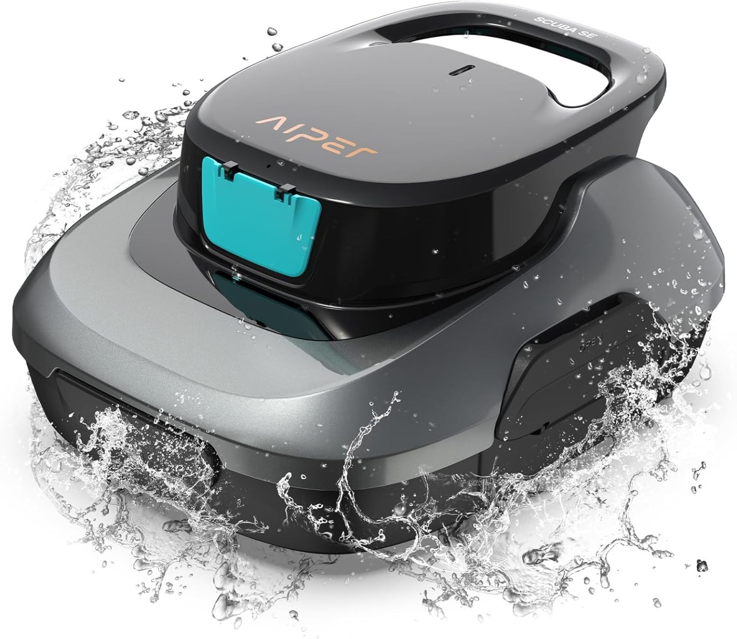 AIPER Scuba SE, Robot per piscina senza fili, Batteria a doppia azionamento, Parcheggio automatico, Adatto per piscine piatte fino a 80 mq, Drenaggio rapido, Autonomia 90 min Nero-Homelyive
