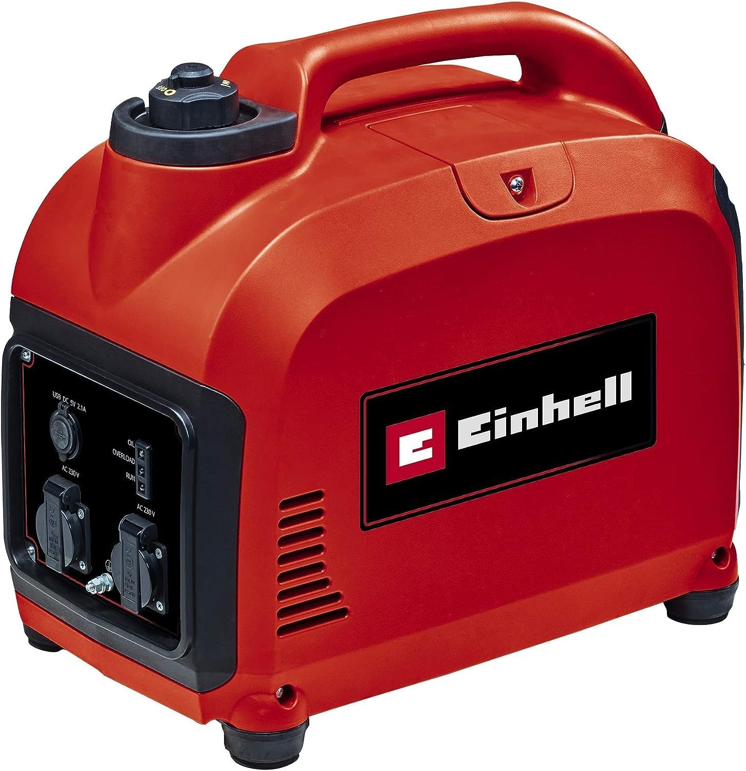 Einhell TC-IG 2000 Generatore di corrente INVERTER benzina, motore 4 tempi con inverter, potenza max 2000 W, 2 prese da 230 V, serbatoio 4l, incl. voltmetro, funzione AVR Black Red-Homelyive