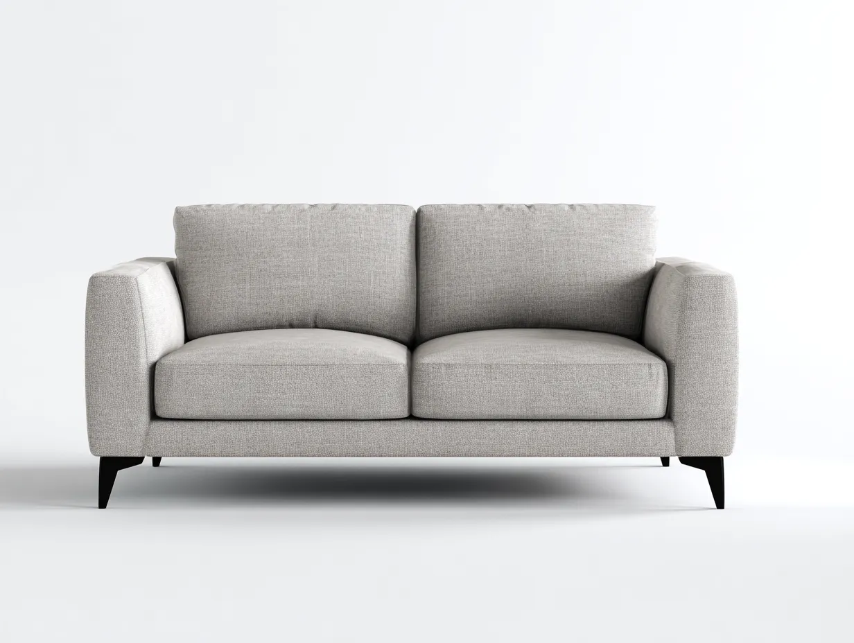 Divano 2 posti - tessuto - 162x87x82 cm - grigio chiaro/nero - per soggiorno - design moderno-Homelyive